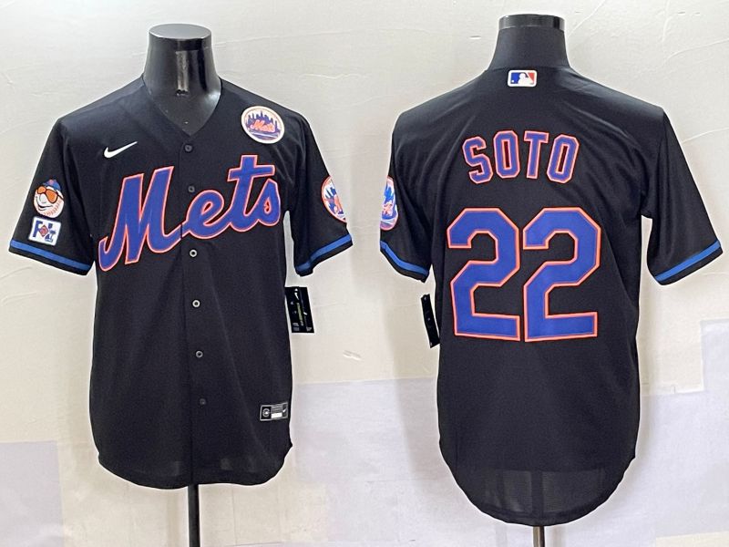 Men New York Mets #22 Soto Black Game 2025 Nike MLB Jersey style 5048